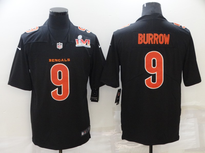 Men Cincinnati Bengals #9 Burrow Black 2022 Super Bowl Vapor Untouchable Limited Nike NFL Jersey->philadelphia 76ers->NBA Jersey